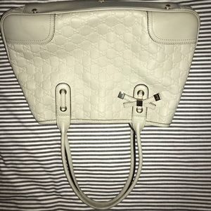 Gucci Ivory Guccissima Leather Princy Tote